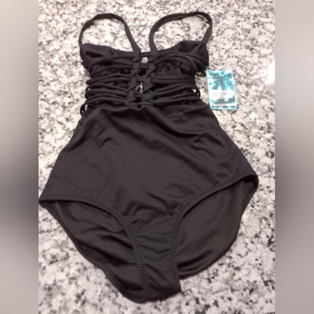 Milonga Beachwear Black Sz L Haute One Piece NWT